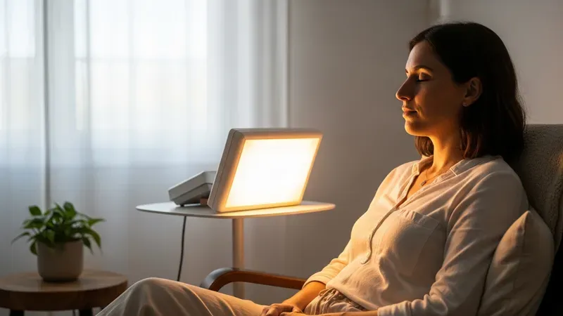 Sesión de cromoterapia relajante con luces de colores
